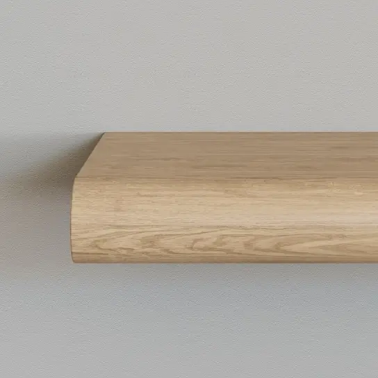 Wandplank haaks rond - Eiken - 25 mm dik Seizoensaanbieding